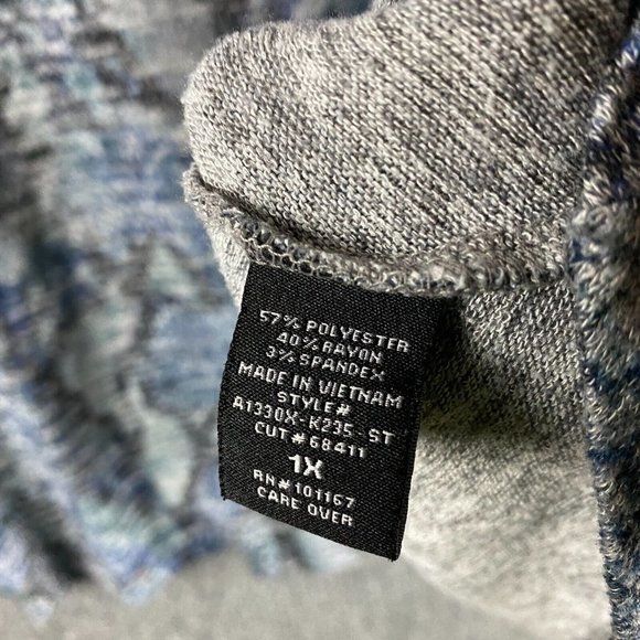 Chacha Vente Blouse 1X Women's 3/4 Sleeve Polyester Blend Adults - Picture 4 of 8